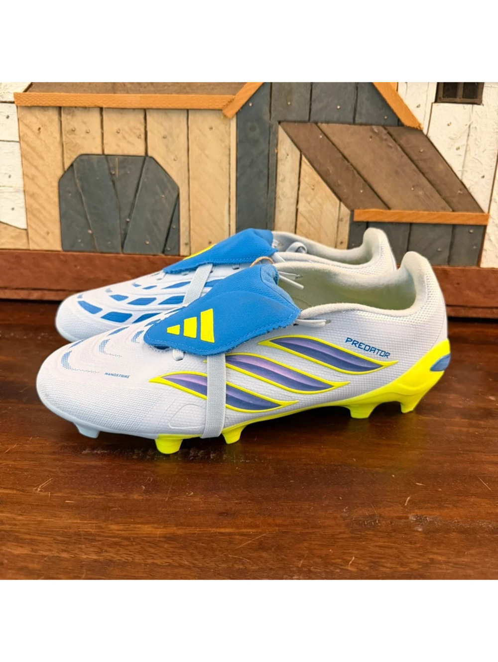 NWT Adidas Predator League FT FG Soccer Cleats Crystal Sky Blue Yellow Men 7 W 8